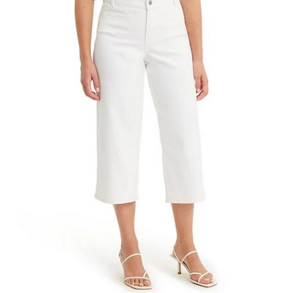 LEVI'S White Wide Leg Cropped Jeans - Picture 2 of 3